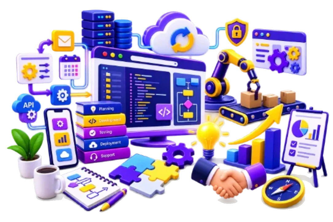 Custom Software & Automation services illustration