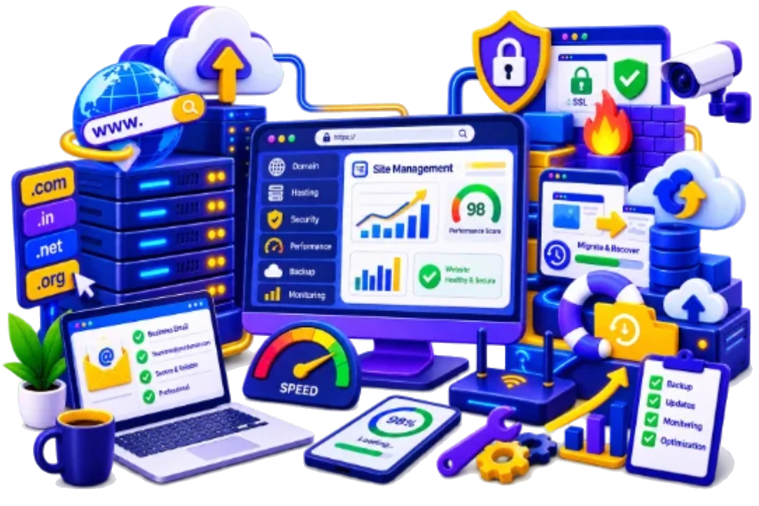 Hosting & Site Management services illustration